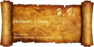 Hofman Ilona névjegykártya